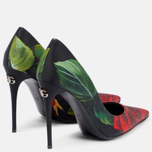 Dolce&Gabbana - Lollo floral jersey pumps - Picture 1 of 7